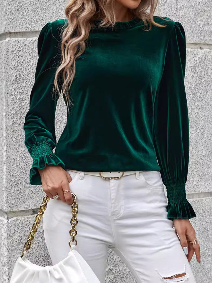 Levoire | Lovelet Col rond Manches en velours Blouse