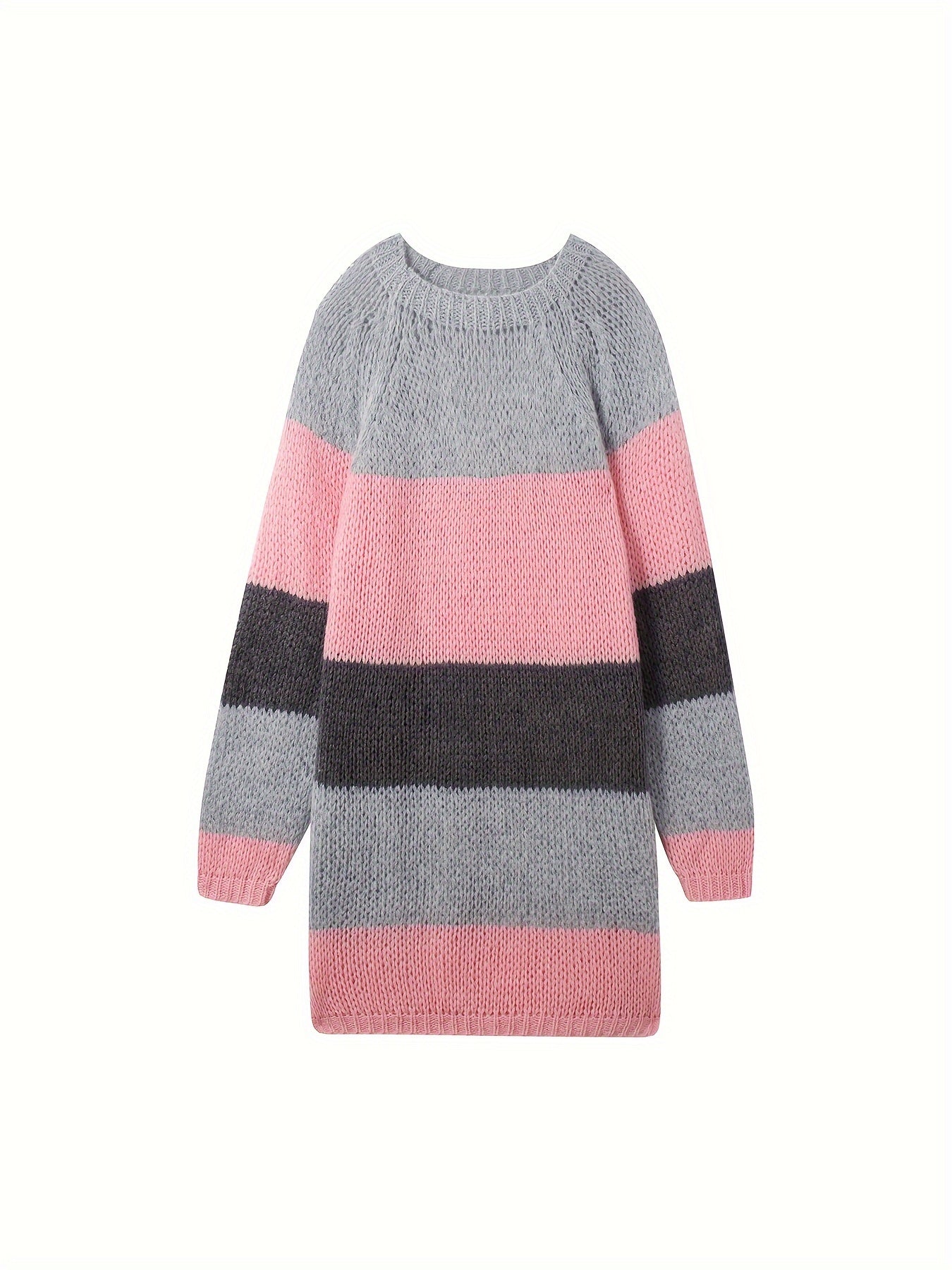 Levoire | Robe En Tricot Rayée Élégante À Manches Longues