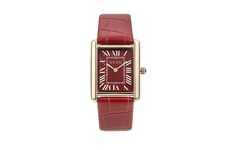 Levoire | Montre Quarz Robe rouge avec ceinture rouge
