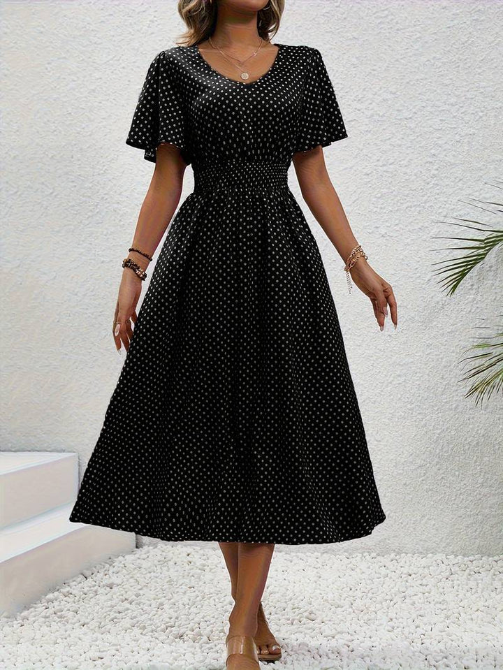 Levoire | Robe Courte À Manches Courtes À Imprimé Intégral Pour Le Printemps Et L'Été