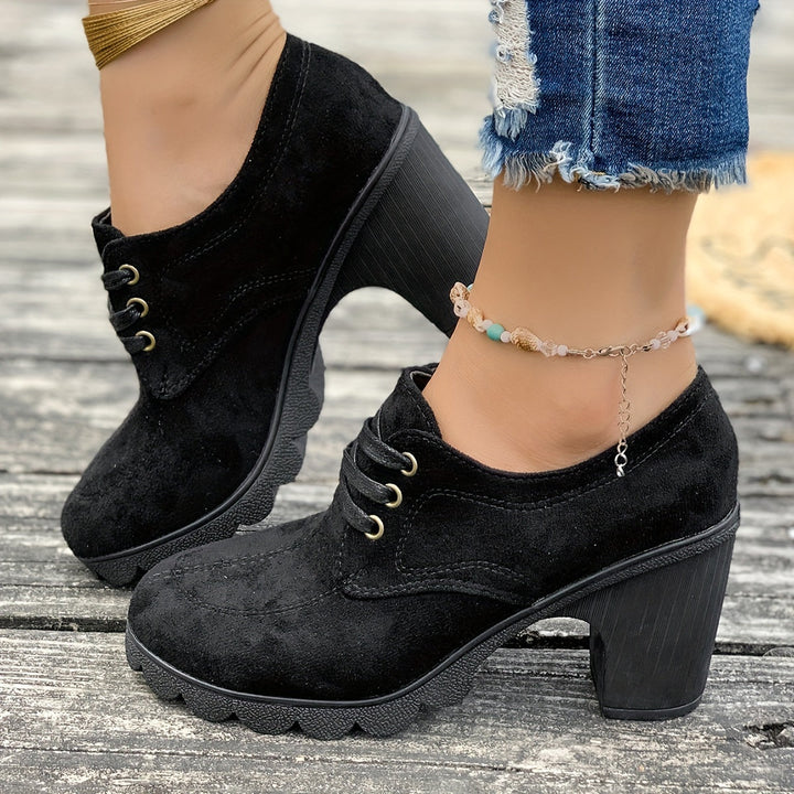 Levoire | Retro Épaisses Bottes À Talons Noir