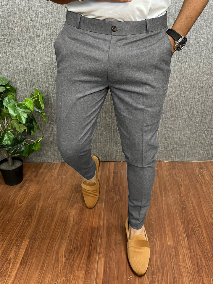 Levoire | Pantalons Élégants Pour Hommes Gris foncé