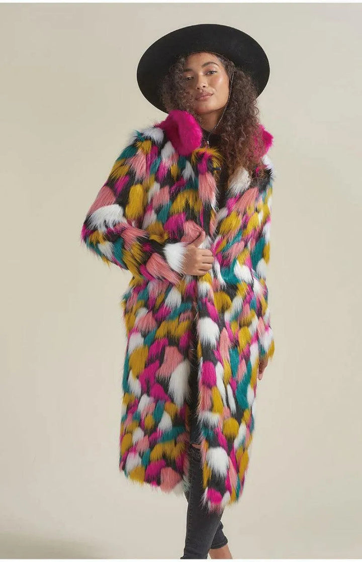 Levoire | Peignoir en fausse fourrure pour femmes de taille moyenne multicolore