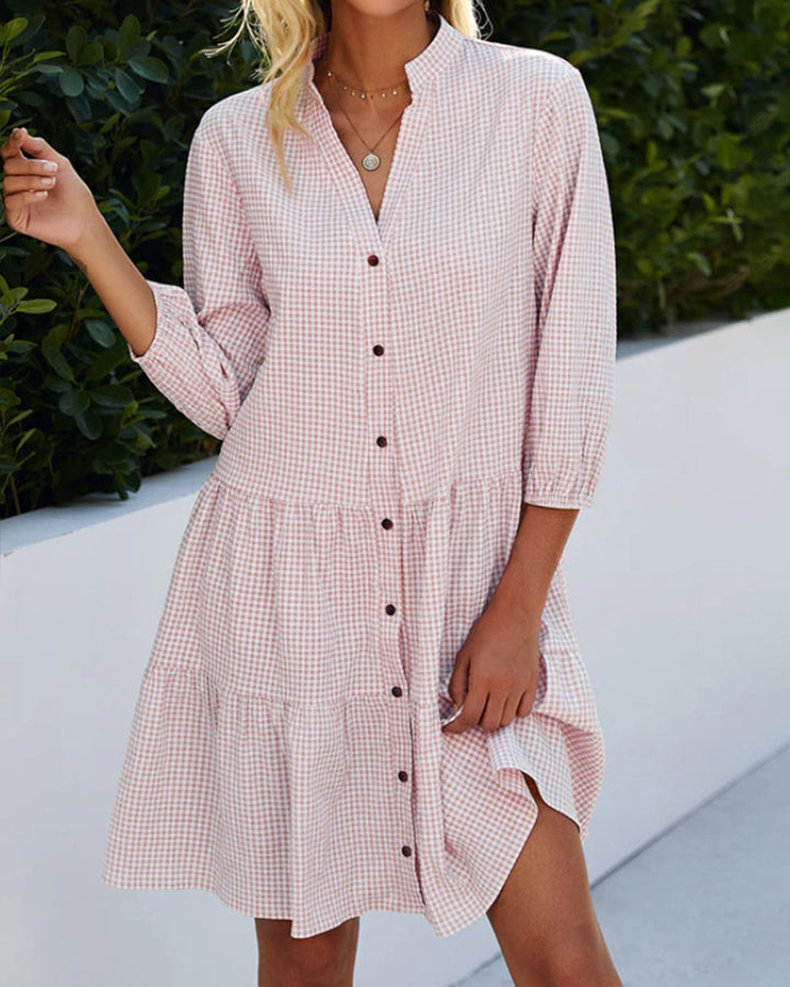 Levoire | Rento Robe À Carreaux D'Été Pour Femmes Rosa