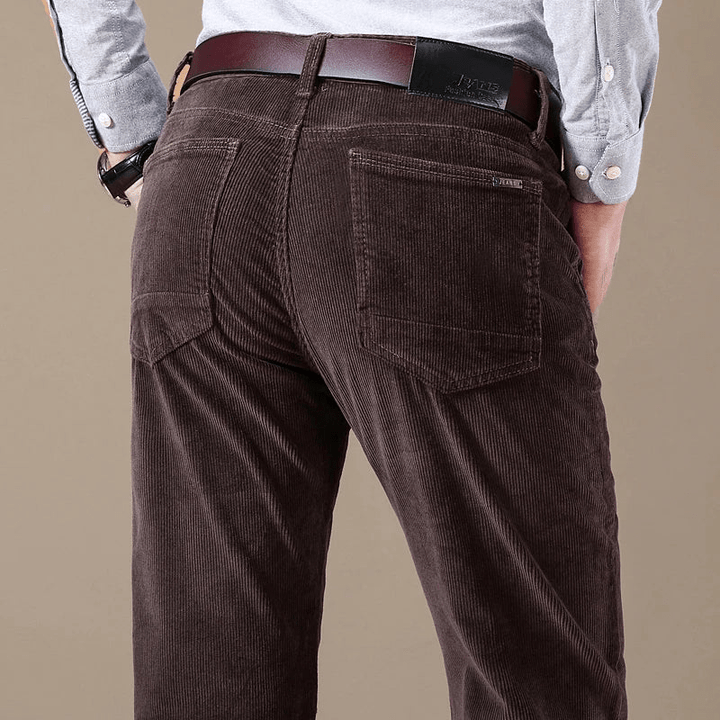 Levoire | Pantalon Velours Côtelé Élastique Homme Braun