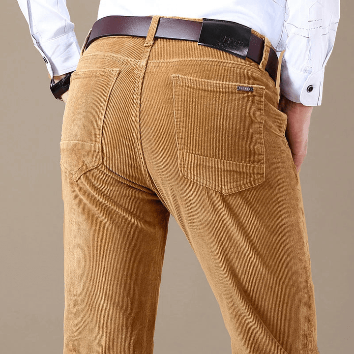Levoire | Pantalon Velours Côtelé Élastique Homme Khaki