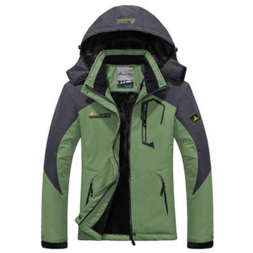 Levoire | Veste de ski chaude pour hommes Matériau respirant et imperméable Vert clair Gris