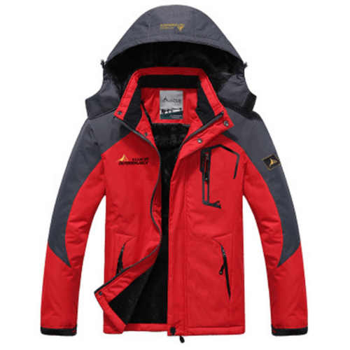 Levoire | Veste de ski chaude pour hommes Matériau respirant et imperméable Rouge Gris