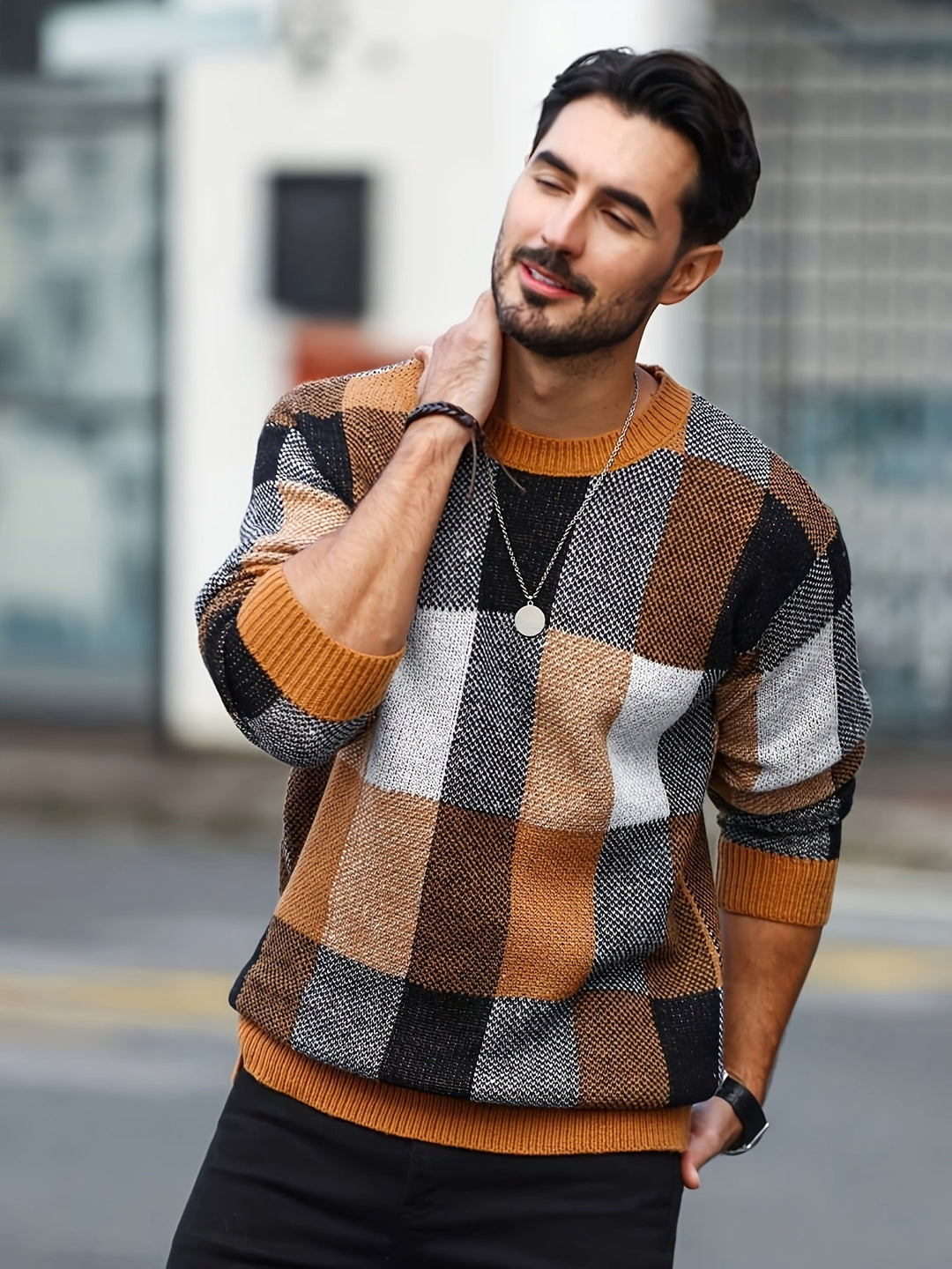Levoire | Pull Homme À Col Rond Orange
