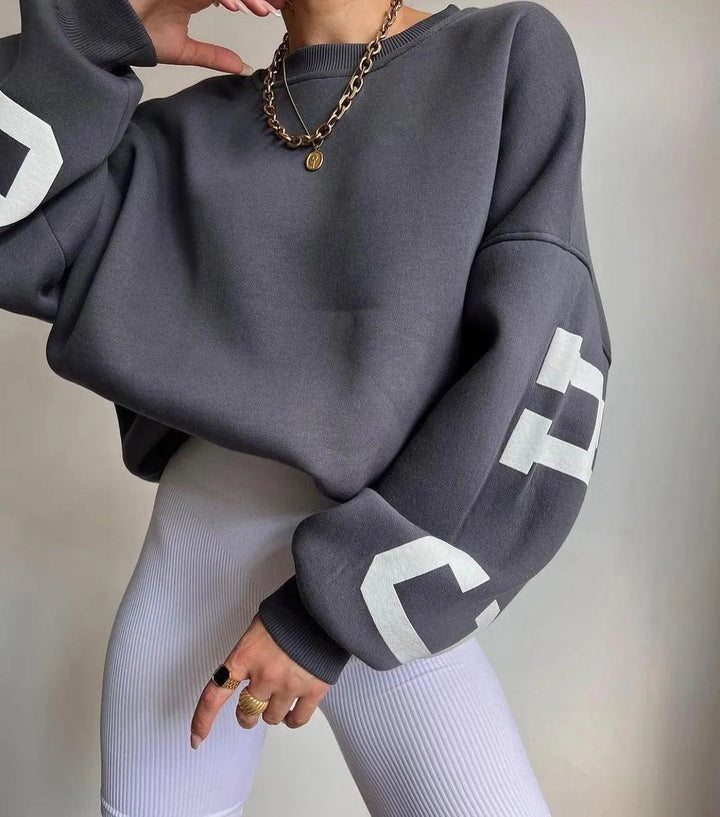 Levoire | Robe en tricot pour femmes avec impression décontractée Gris