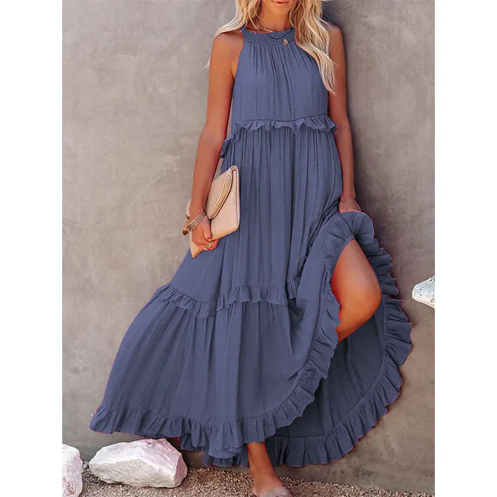 Levoire | Robe Maxi Décontractée D'Été Bleu foncé