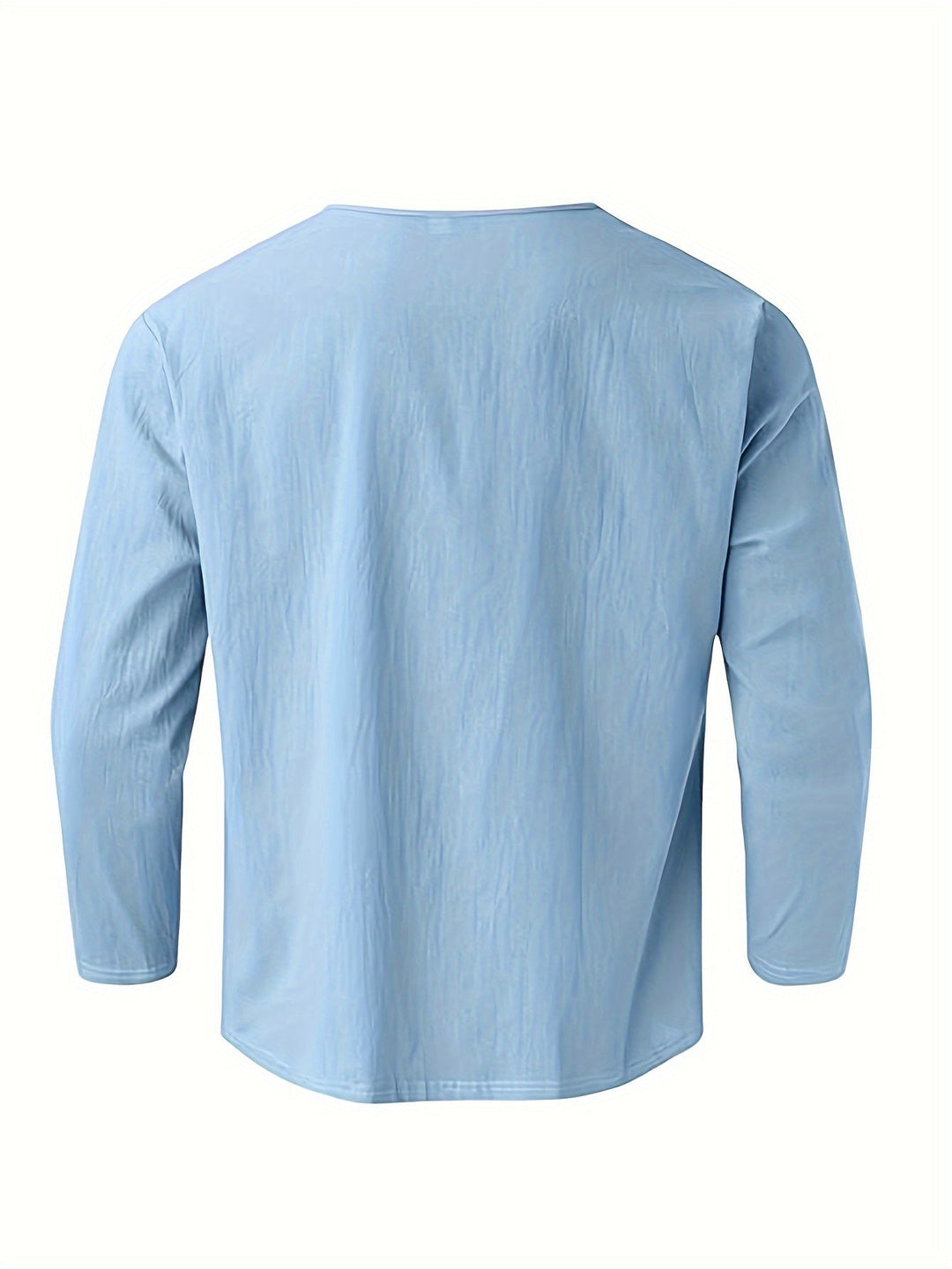 Levoire | T-Shirt Henley À Manches Longues En Mélange Coton-Lin Printemps/Automne