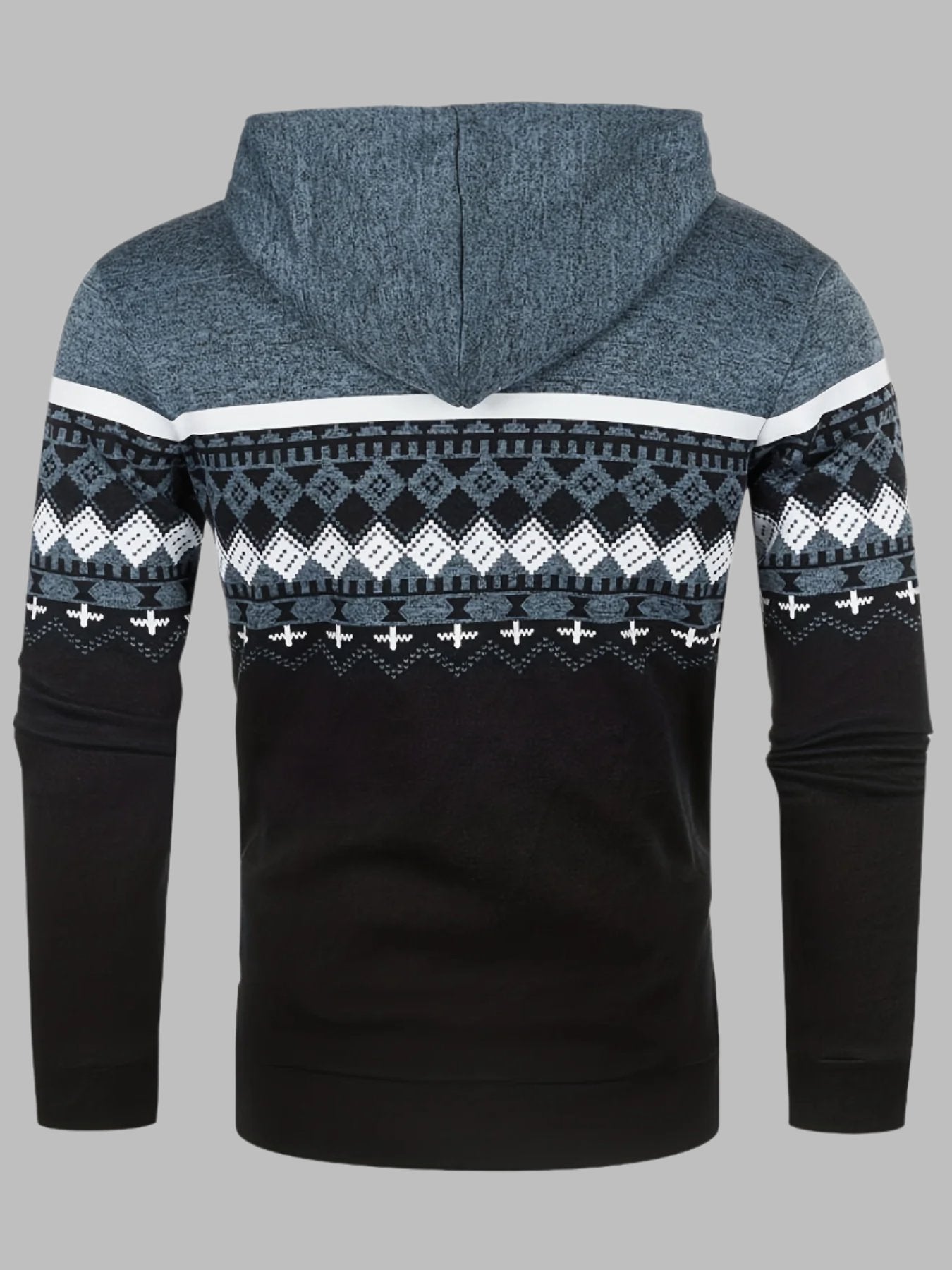 Levoire | Pull À Capuche Pour Hommes Avec Motif Tricot Norvégien Et Fermeture Éclair
