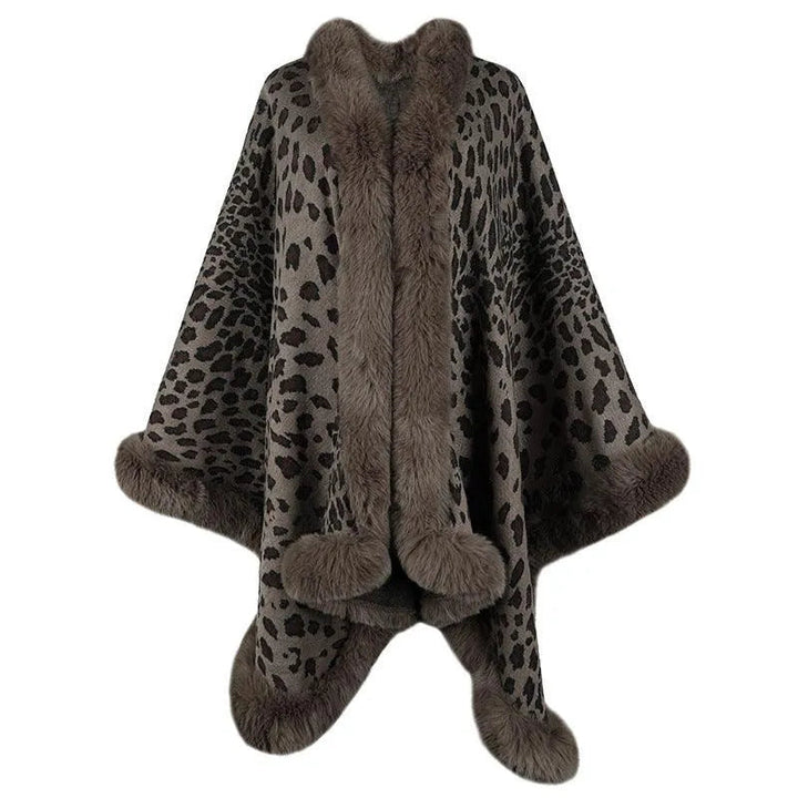 Levoire | Gilet pour femmes avec une cape et des bretelles en fourrure Café Taille moyenne