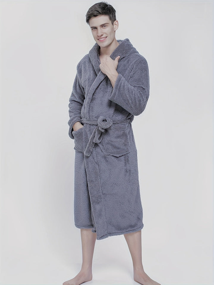 Levoire | Peignoir Pour Homme Chaud Et Doux Dans Une Teinte Unie gris