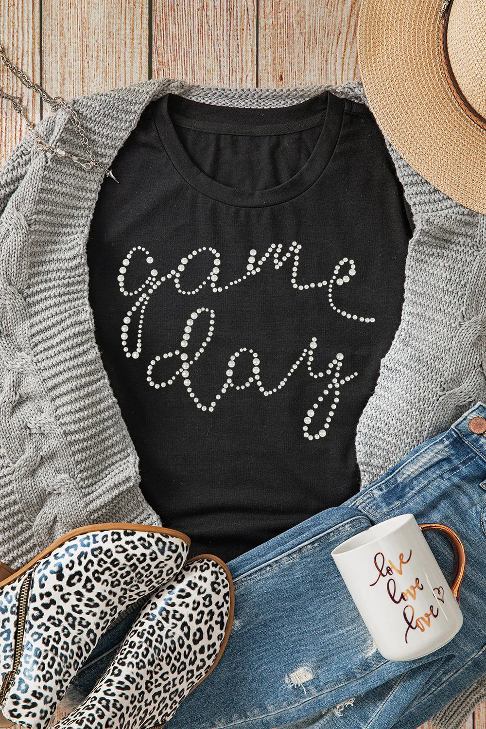 Levoire | Taille complète GAME DAY Col rond Manches courtes T-shirt