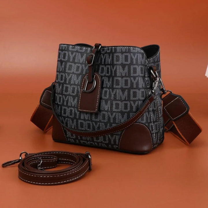 Levoire | Sac À Bandoulière En Cuir Élégant Lettres - Noir