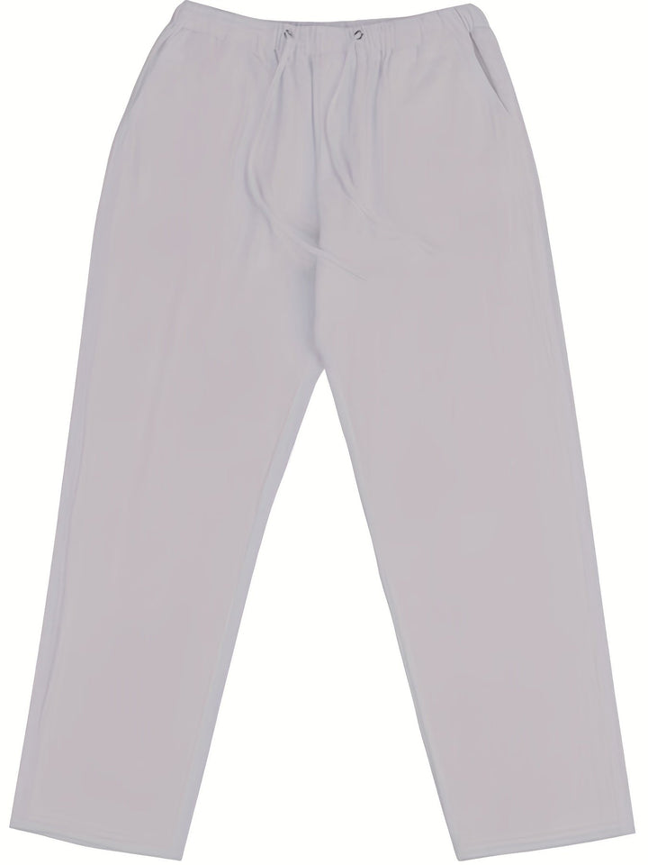 Levoire | Pantalons Pour Hommes En Mélange De Coton Et De Lin Avec Une Taille Élastique Décontractée