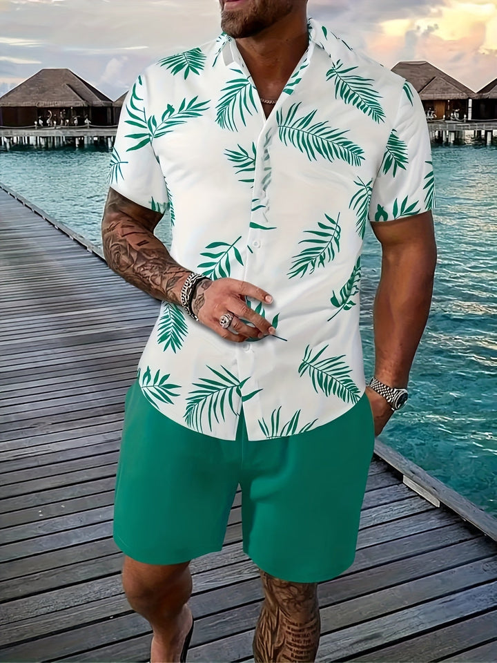 Levoire | Motifs Tropicaux Hommes Ensemble Vert