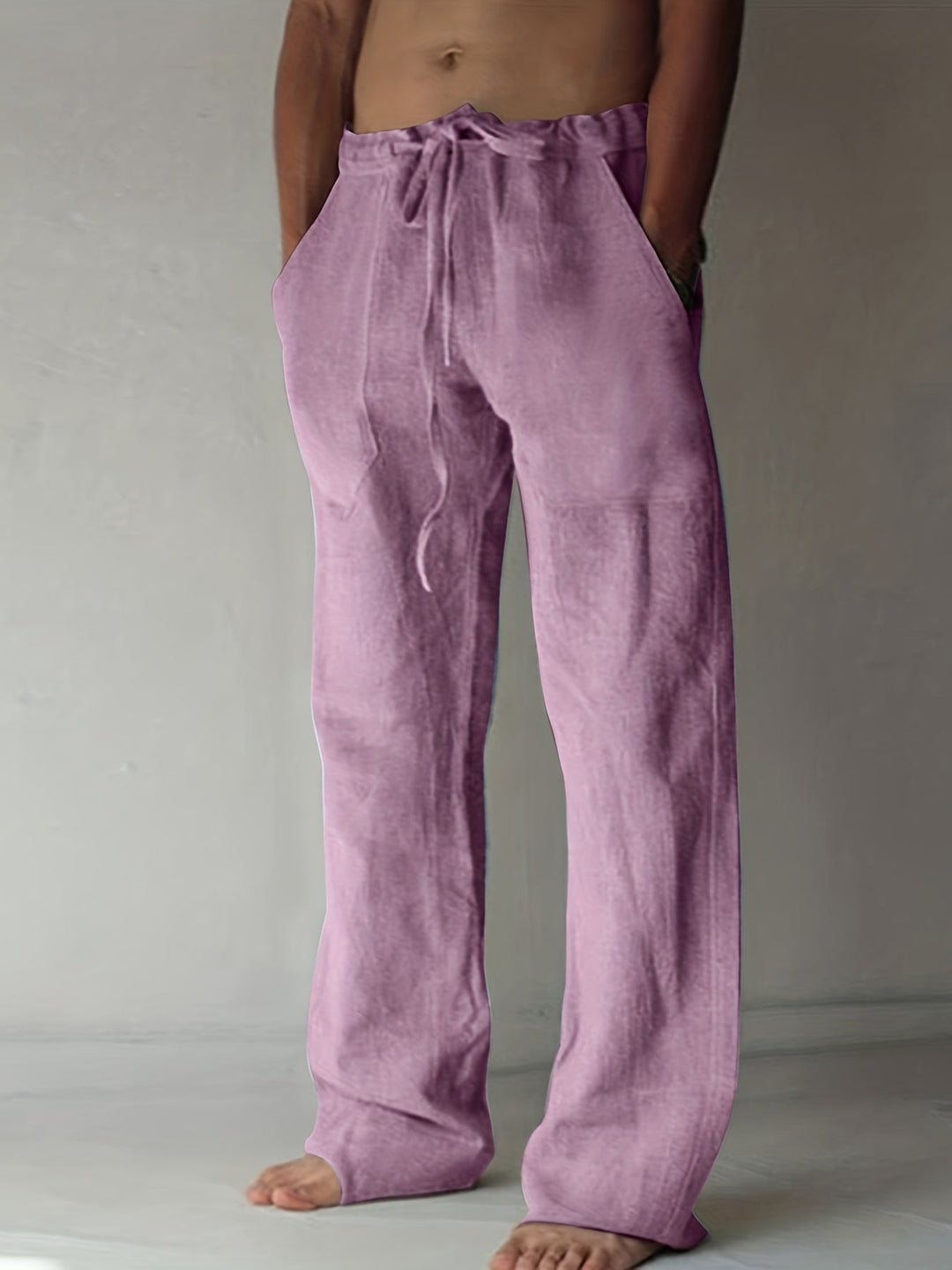 Levoire | Grande Taille Pantalons En Coton Pour Hommes De Loisirs Lilas