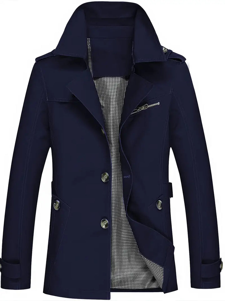 Levoire | Chemise Coton Taille Plus Homme Printemps et Automne bleu foncé