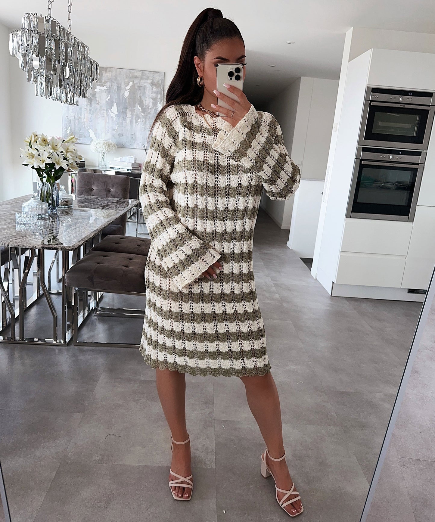 Levoire | Robe En Tricot Rayée À Manches Longues L