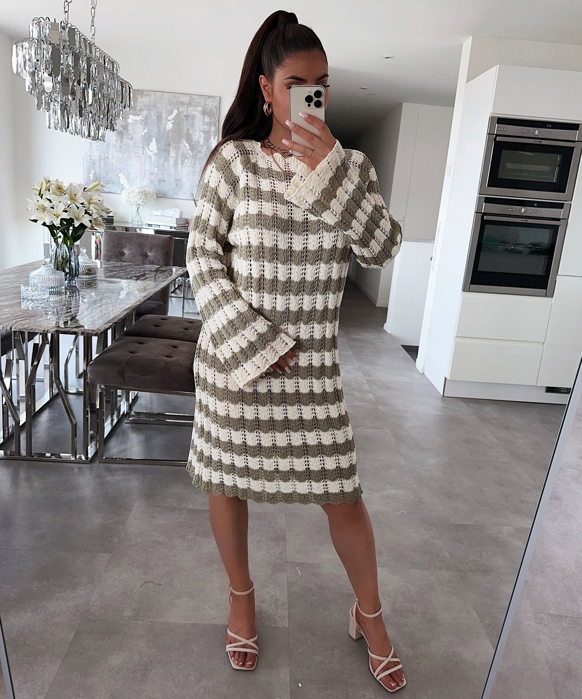 Levoire | Robe En Tricot Rayée À Manches Longues L