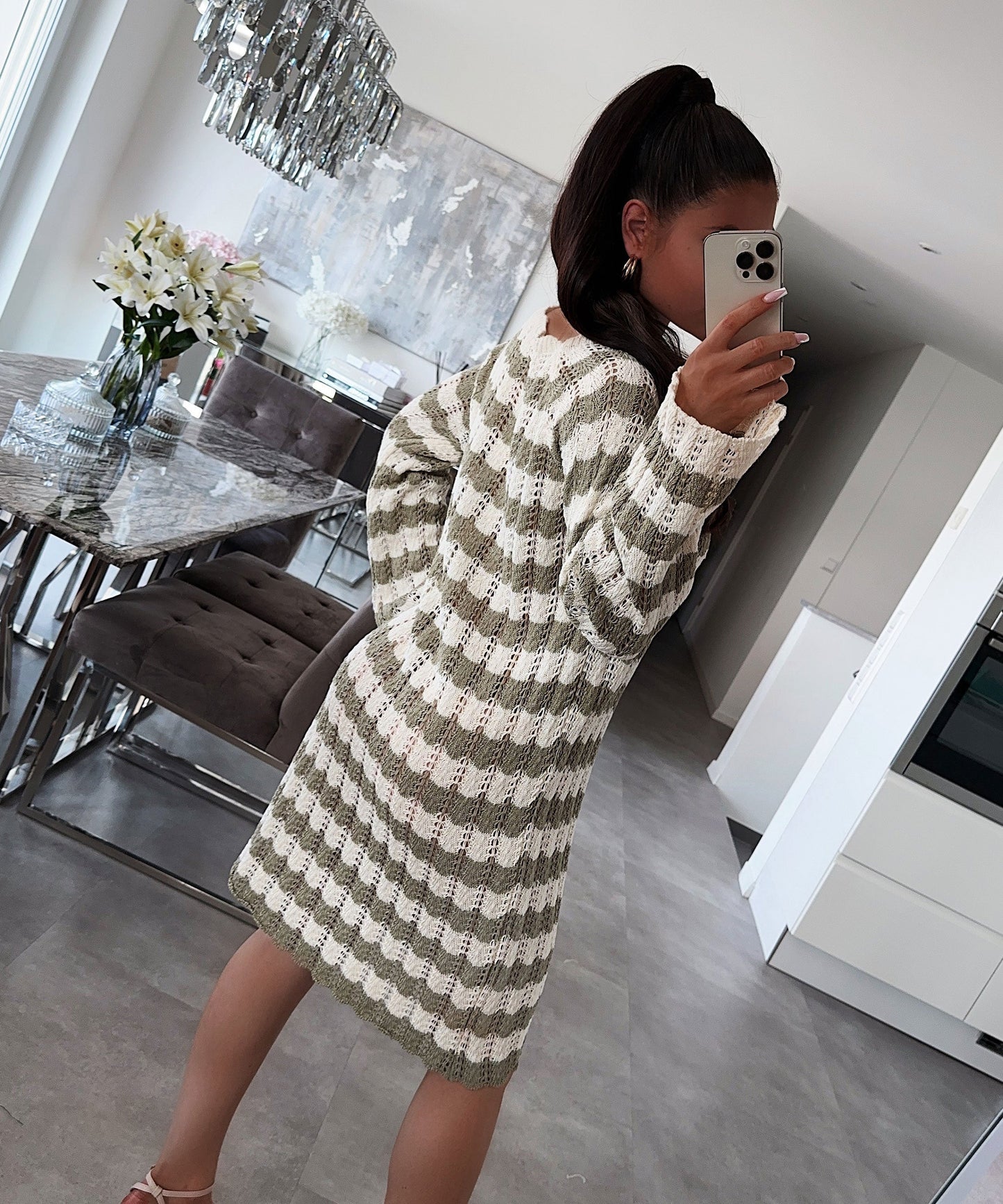 Levoire | Robe En Tricot Rayée À Manches Longues