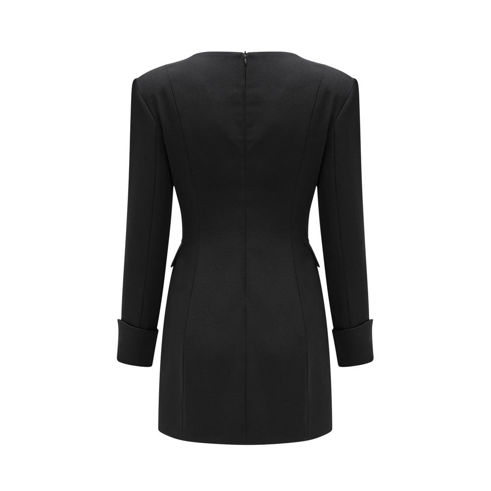 Levoire | Robe Mini À Double Boutonnage Noire (Uniquement Us)
