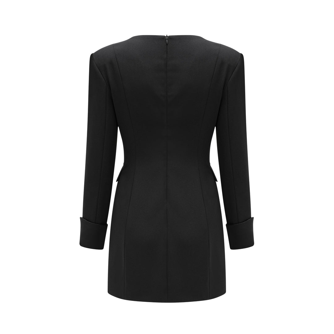 Levoire | Robe Mini À Double Boutonnage Noire (Uniquement Us)