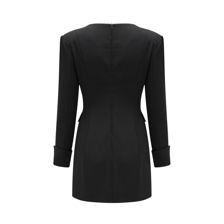 Levoire | Robe Mini À Double Boutonnage Noire (Uniquement Us)
