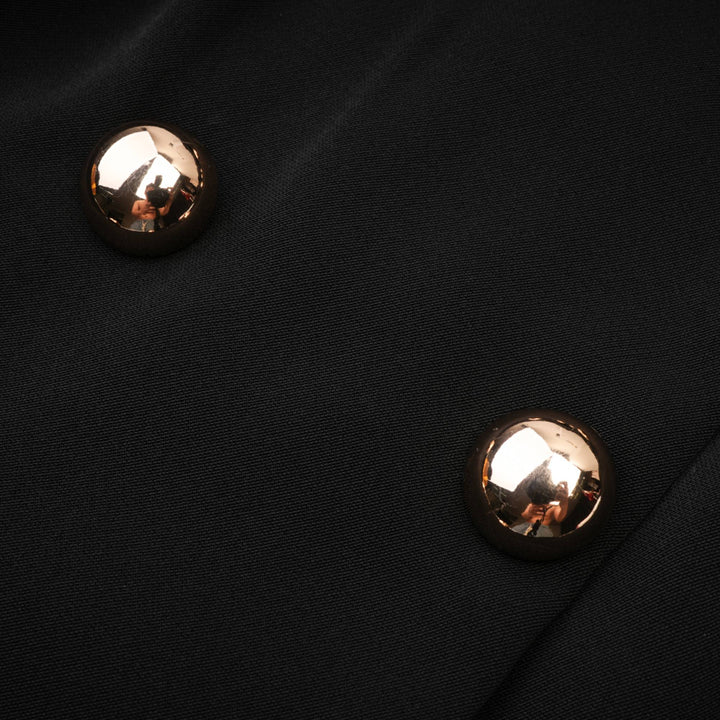 Levoire | Robe Mini À Double Boutonnage Noire (Uniquement Us)