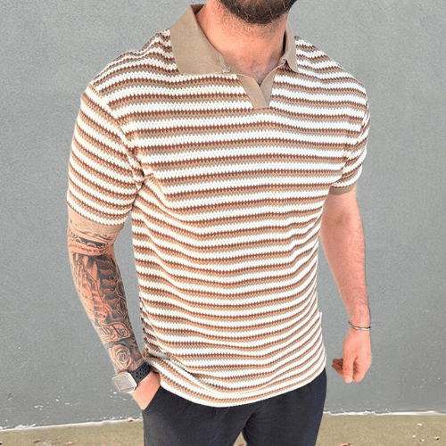 Levoire | Vêtements pour hommes Polo en tricot Homme Tenue confortable et décontractée Khaki