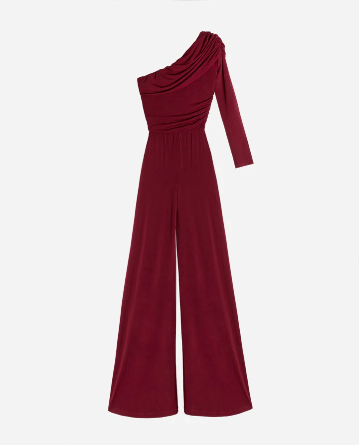 Levoire | Jumpsuit bordeaux épaule nue femme