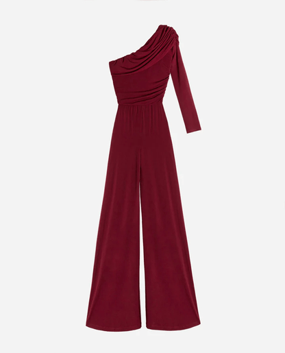 Levoire | Jumpsuit bordeaux épaule nue femme