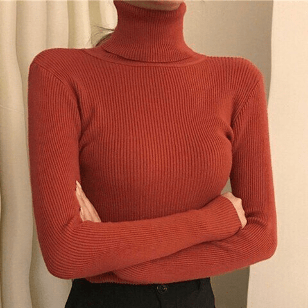 Levoire | Pull Col Roulé Luxe Femme Backsteinrouge