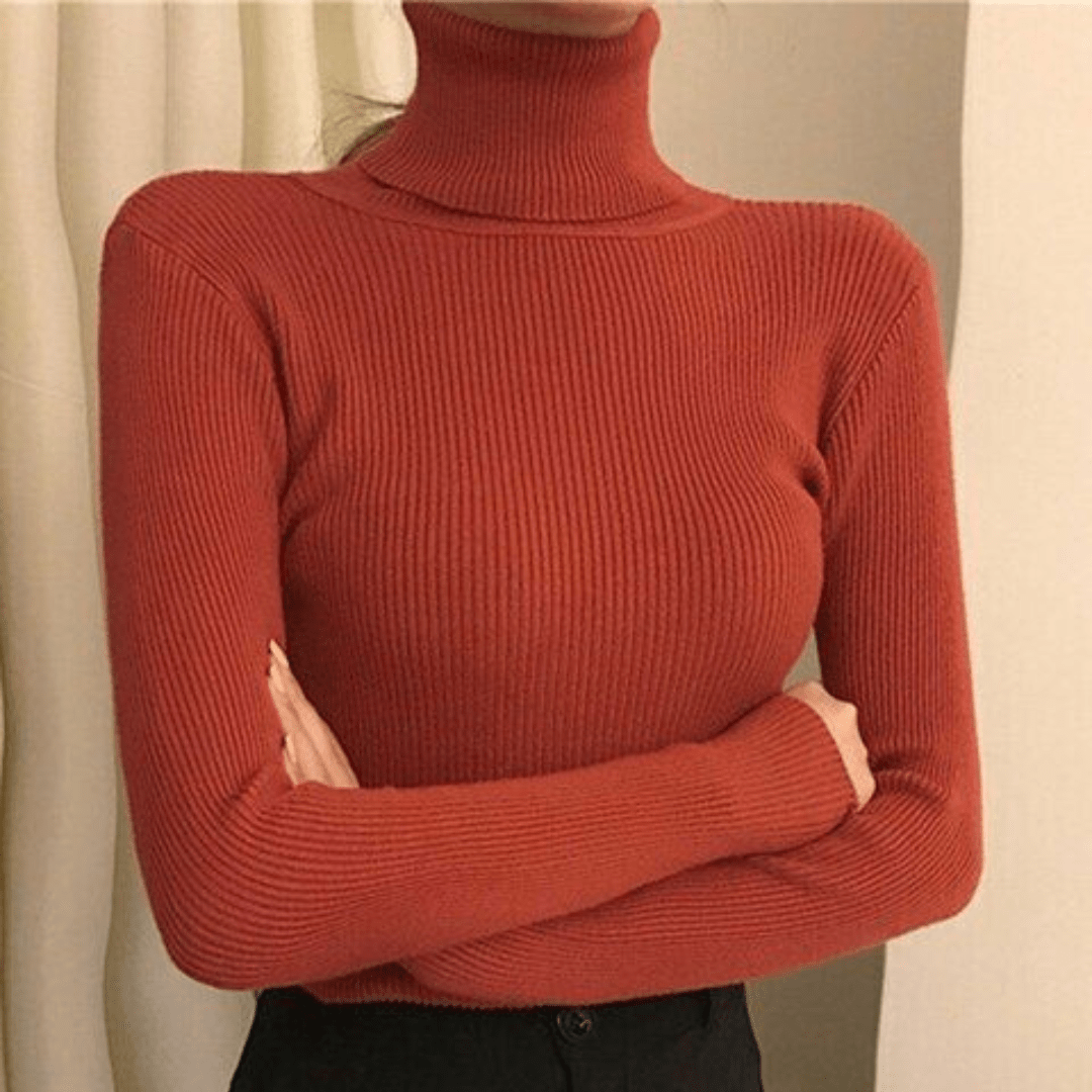 Levoire | Pull Col Roulé Luxe Femme Backsteinrouge
