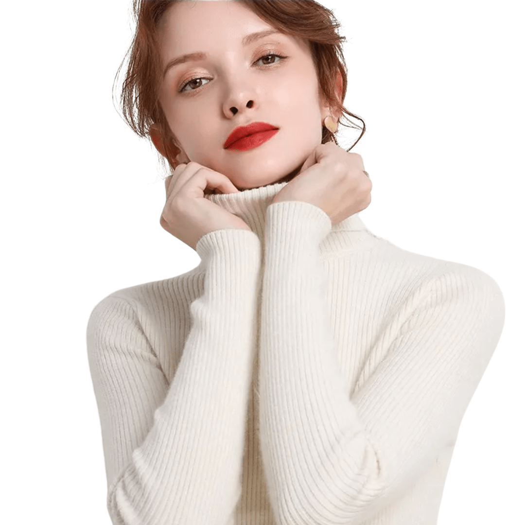 Levoire | Pull Col Roulé Luxe Femme Blanc