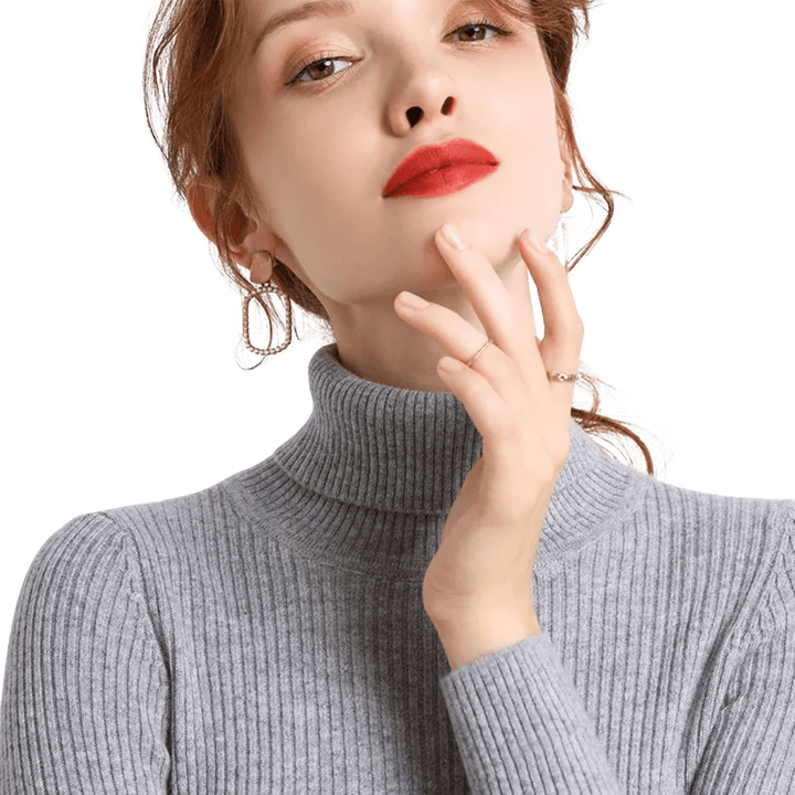 Levoire | Pull Col Roulé Luxe Femme Gris