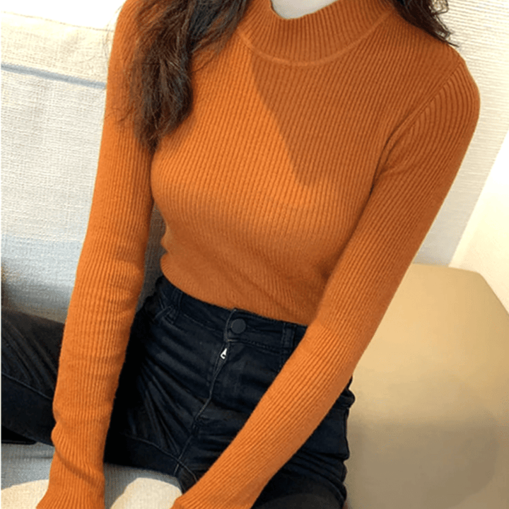 Levoire | Pull Col Roulé Luxe Femme Orange