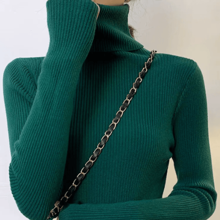 Levoire | Pull Col Roulé Luxe Femme Vert