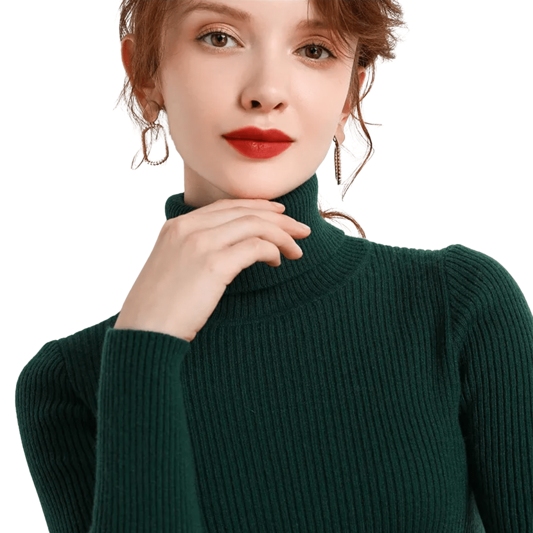 Levoire | Pull Col Roulé Luxe Femme Vert foncé