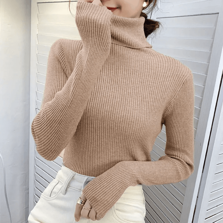 Levoire | Pull Col Roulé Luxe Femme Kaki