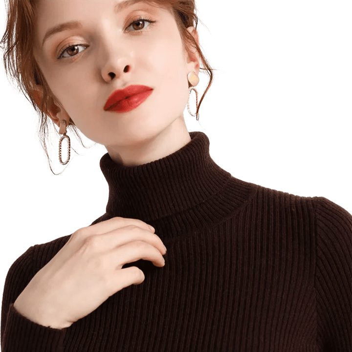 Levoire | Pull Col Roulé Luxe Femme Café