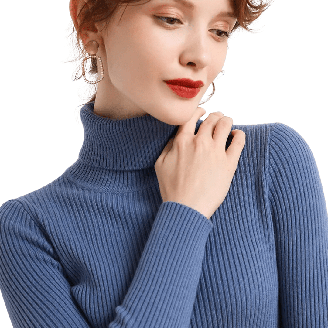 Levoire | Pull Col Roulé Luxe Femme Bleu