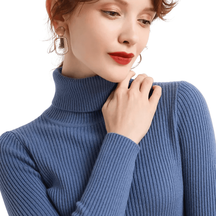 Levoire | Pull Col Roulé Luxe Femme Bleu