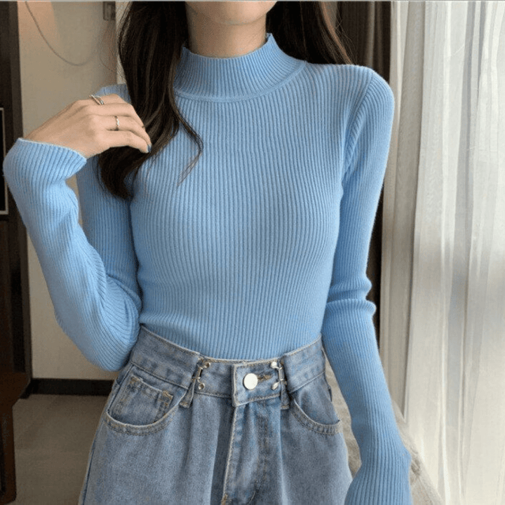 Levoire | Pull Col Roulé Luxe Femme Bleu ciel