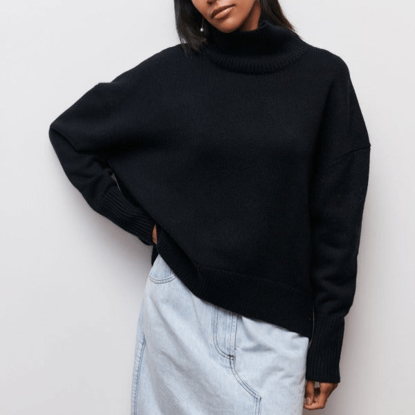 Levoire | Pull Col Roulé Stylé Femme Noir
