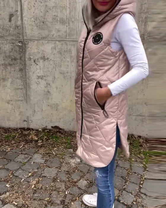 Levoire | Sans Manches - Veste Matelassée Décontractée Avec Capuche Et Fermeture Éclair