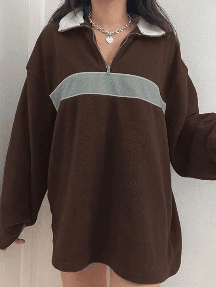 Levoire | Sweat-Shirt Mi-Zip En Polaire Patchwork